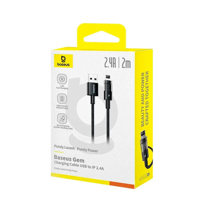 Baseus Gem USB to IP 2.4A fast charging cable 2 m Black - USB cablesAKG-KAB<<<GSM accessoriesAKG<<<ActionPL