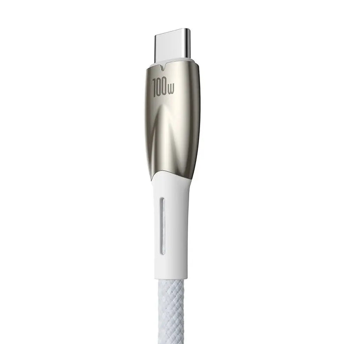 Baseus Glimmer Series fast charging cable USB-A - USB-C 100W 480Mbps 1m white - Cell phone cables<<<HurtelXML