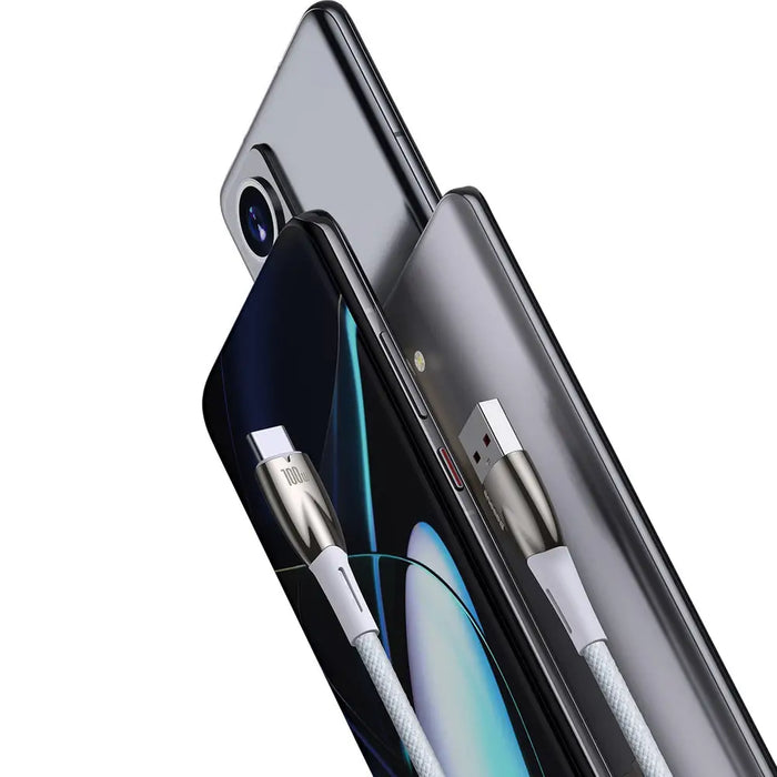 Baseus Glimmer Series fast charging cable USB-A - USB-C 100W 480Mbps 1m white - Cell phone cables<<<HurtelXML