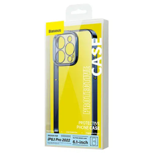 Baseus Glitter Transparent Case and Tempered Glass set for iPhone 14 Pro (blue) - For smartphones<<<Tempered glass