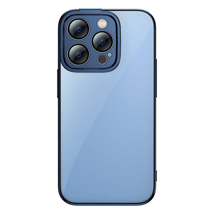 Baseus Glitter Transparent Case and Tempered Glass set for iPhone 14 Pro Max (blue) - For smartphones<<<Tempered glass