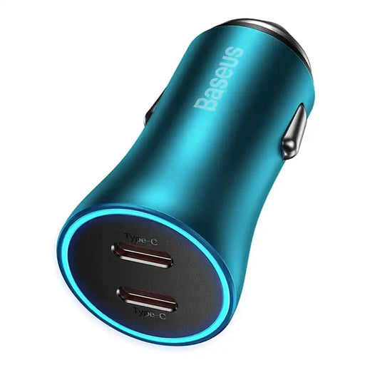 Baseus Golden Contactor Pro car charger 2x USB-C 40W (blue) - Car chargers<<<Chargers<<<GSM