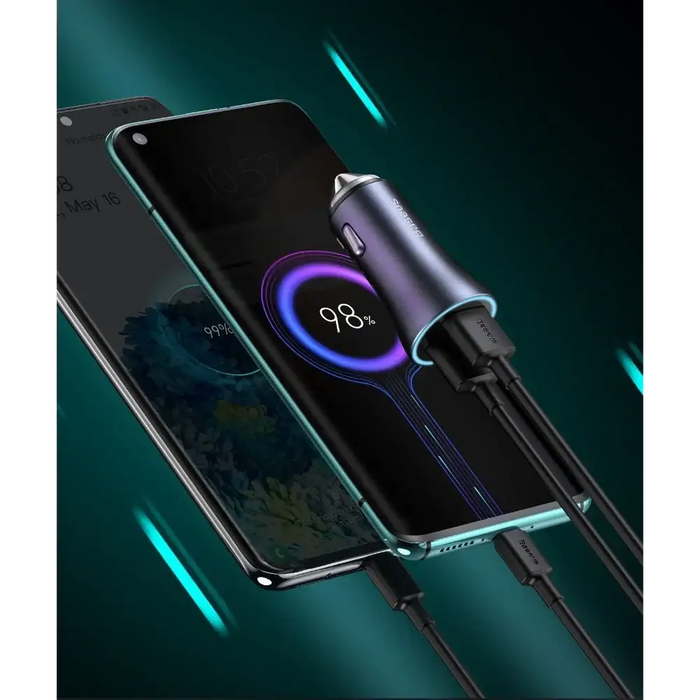 Baseus Golden Contactor Pro car charger USB + USB-C QC4.0+ PD SCP 40W (blue) - Car charger<<<Основна<<<DunaXML&&&Car