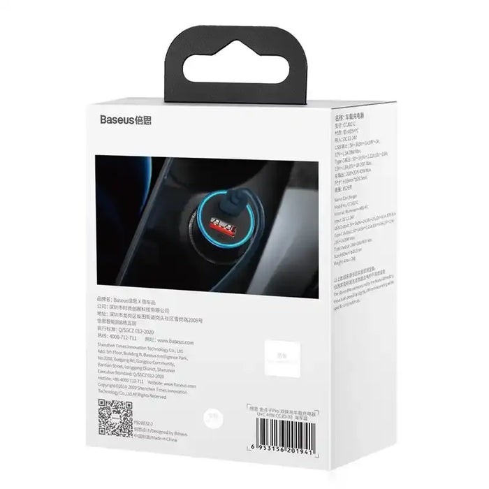 Baseus Golden Contactor Pro car charger USB + USB-C QC4.0+ PD SCP 40W (blue) - Car charger<<<Основна<<<DunaXML&&&Car
