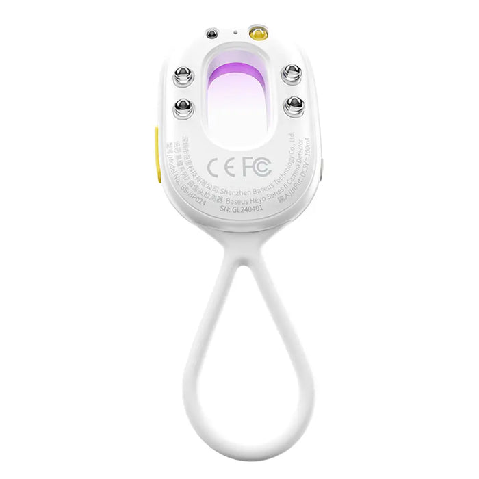 Baseus Heyo Series II Hidden Camera Detector with Alarm and Mini Flashlight + Baseus Simple USB-A - USB-C Cable - White