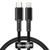 Baseus High Density Braided Cable Type-C to Lightning PD 20W 1m (Black) - USB-C to Lightning<<<USB cables<<<GSM