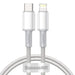 Baseus High Density Braided Cable Type-C to Lightning PD 20W 1m (white) - USB-C to Lightning<<<USB cables<<<GSM