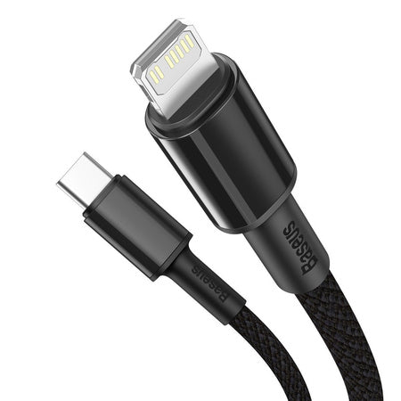 Baseus High Density Braided Cable Type-C to Lightning PD 20W 1m (Black) - USB-C to Lightning<<<USB cables<<<GSM