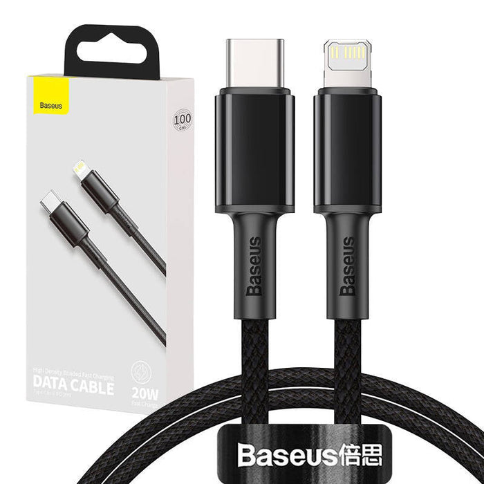 Baseus High Density Braided Cable Type-C to Lightning PD 20W 1m (Black) - USB-C to Lightning<<<USB cables<<<GSM