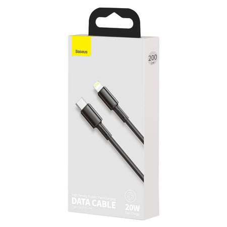 Baseus High Density Braided Cable Type-C to Lightning PD 20W 2m (Black) - USB-C to Lightning<<<USB cables<<<GSM