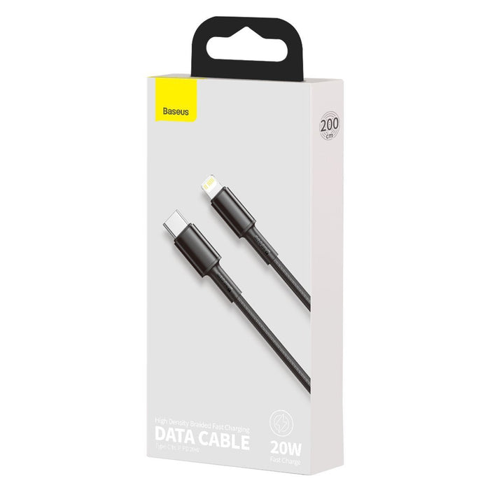 Baseus High Density Braided Cable Type-C to Lightning PD 20W 2m (Black) - USB-C to Lightning<<<USB cables<<<GSM