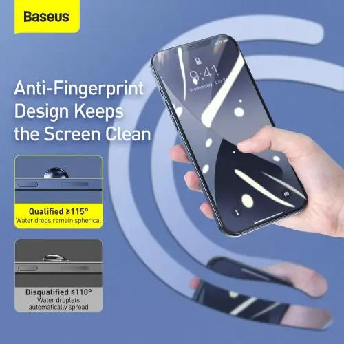 Baseus iPhone 12 mini 0.25 mm Full-screen full-glass Tempered Glass (2pcs) Black (SGAPIPH54N-KC01) - iPhone 12