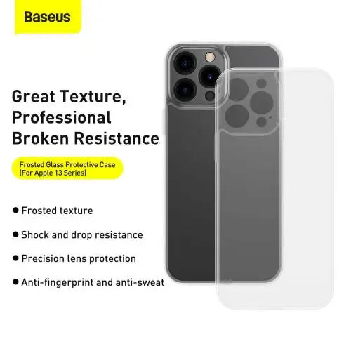 Baseus iPhone 13 Pro case Frosted Glass Protective Transparent (ARWS000102) - iPhone 13