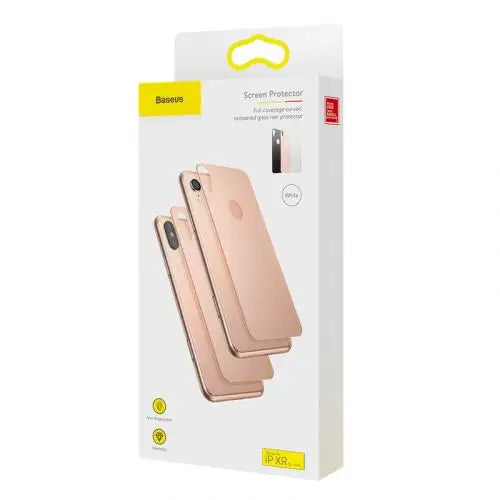 Baseus iPhone Xr 0.3 mm Full coverage curved T-Glass rear Protector White (SGAPIPH61-BM02) - iPhone Xr