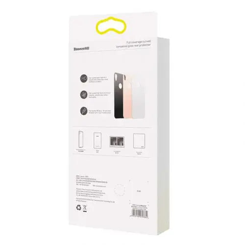 Baseus iPhone Xs Max 0.3 mm Full coverage curved T-Glass rear Protector White (SGAPIPH65-BM02) - iPhone Xs Max