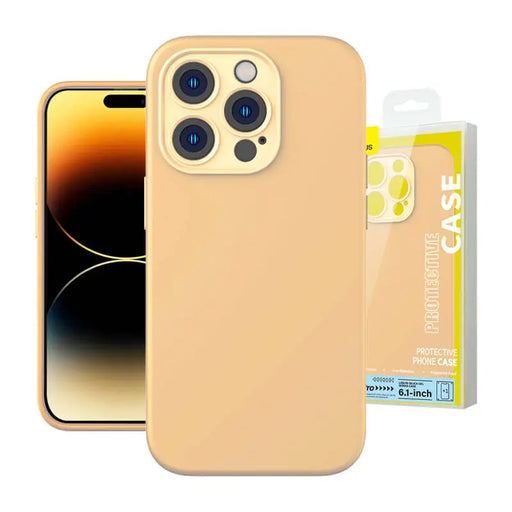 Baseus Liquid Silica Gel Case for iPhone 14 Pro (Sunglow)+ tempered glass + cleaning kit - Protective cases
