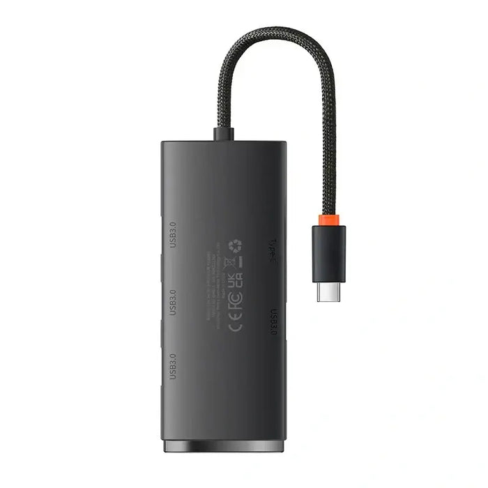 Baseus Lite Series Hub 4in1 USB-C to 4x USB 3.0 + USB-C 25cm (Black)