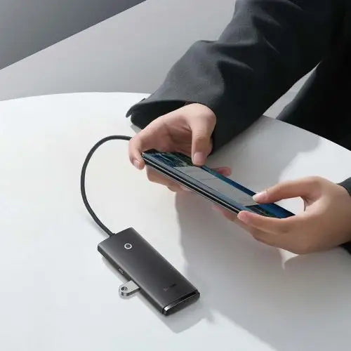 Baseus Lite Series Hub 4in1 USB-C to 4x USB 3.0 + USB-C 25cm (Black)