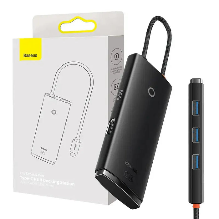 Baseus Lite Series Hub 5w1 USB-C to 3x USB 3.0 + USB-C + HDMI (black) - Hubs<<<IT Accessories<<<InnproXML
