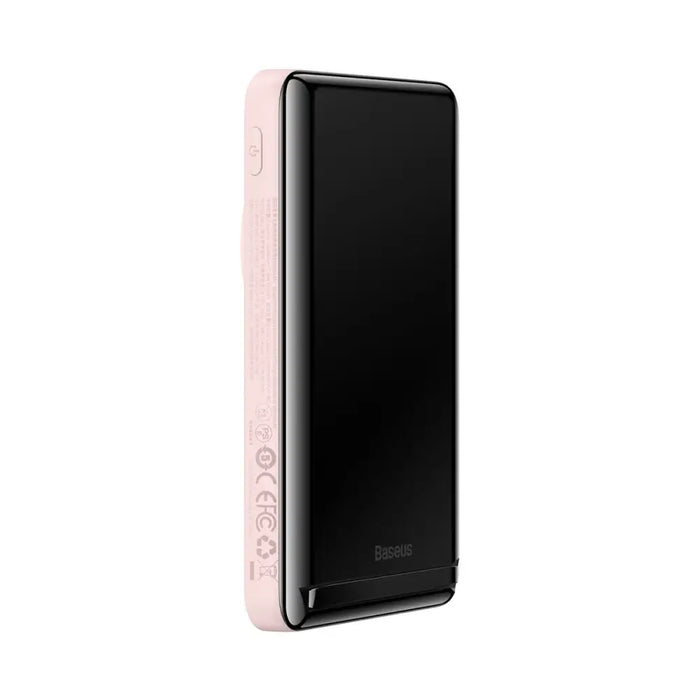 Baseus Magnetic Bracket power bank with wireless charging MagSafe 10000mAh 20W Overseas Edition pink (PPCX000204) + USB