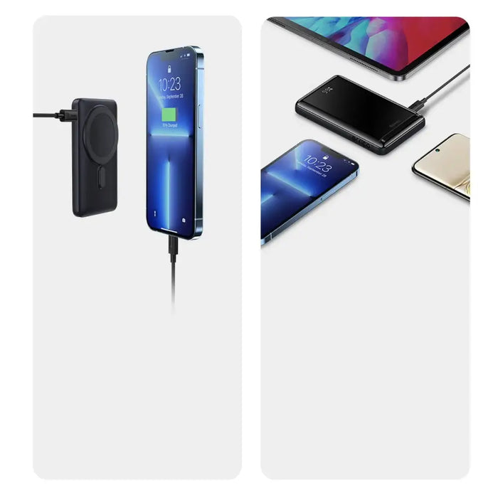 Baseus Magnetic Bracket power bank with wireless charging MagSafe 10000mAh 20W Overseas Edition pink (PPCX000204) + USB