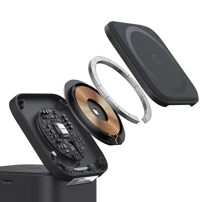 Baseus MagPro 3in1 25W MagSafe Compatible Inductive Charger for Phone and Smartwatch - Black - Cell phone USB