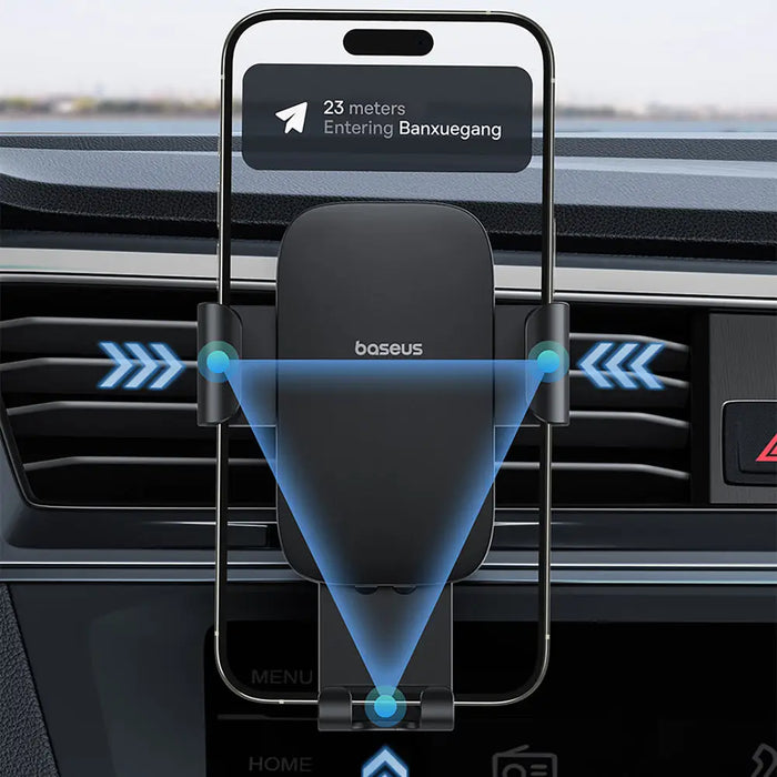 Baseus Metal Age 3 Car Phone Holder Gravity for Air Vent - Black - Cell phone holders<<<HurtelXML&&&Car