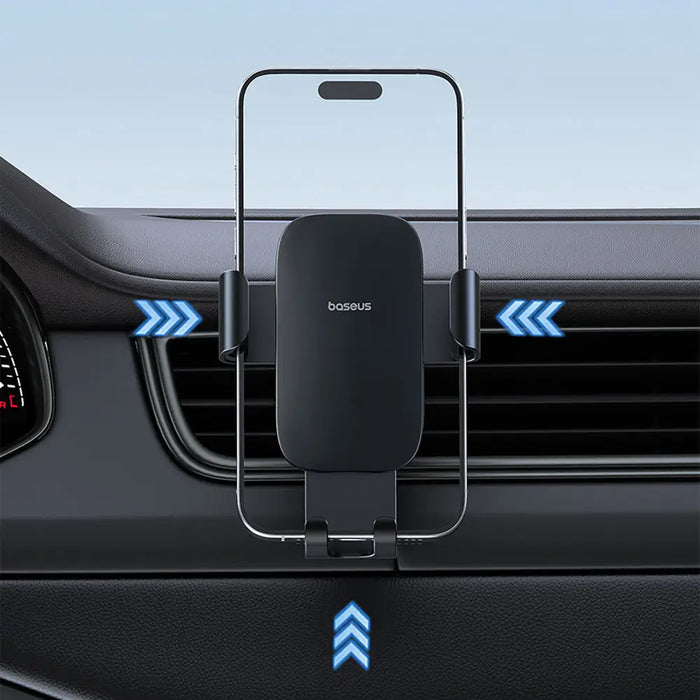Baseus Metal Age 3 Car Phone Holder Gravity for Air Vent - Black - Cell phone holders<<<HurtelXML&&&Car