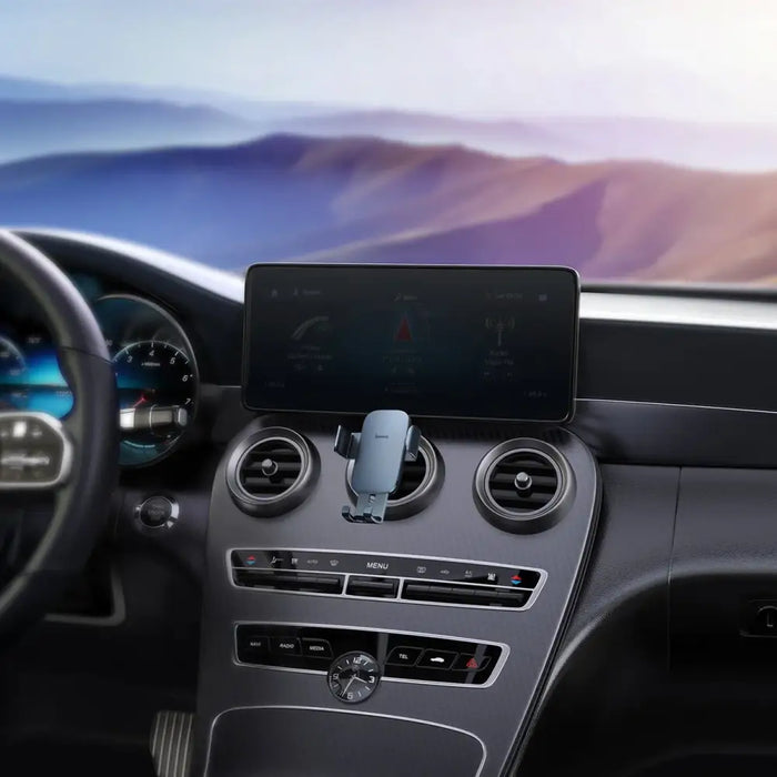 Baseus Metal Age II gravitational car phone holder to round ventilation grid (grey) - Cell phone