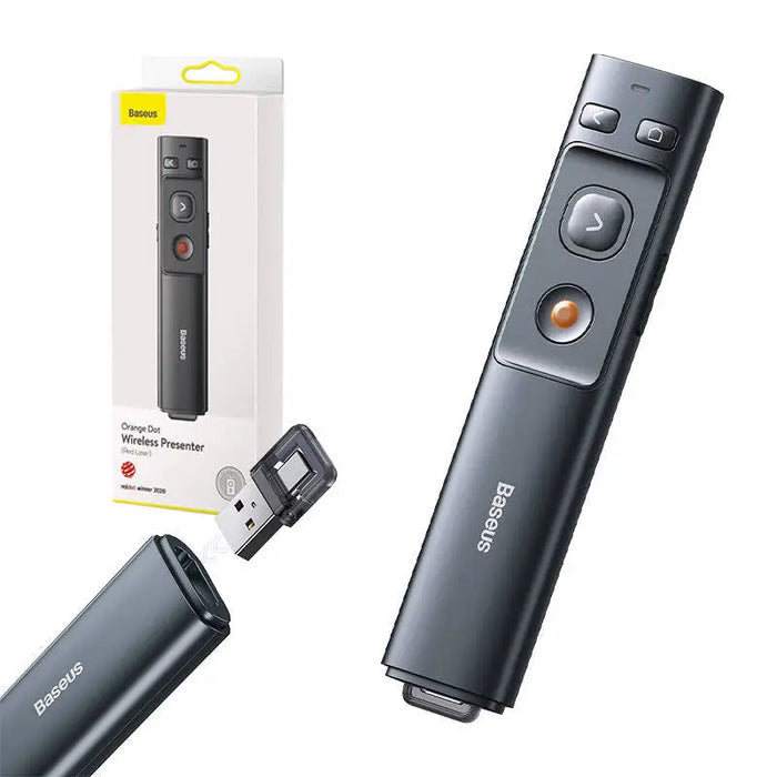 Baseus Orange Dot Multifunctionale remote control for presentation with a laser pointer - gray - Laser pointers<<<IT