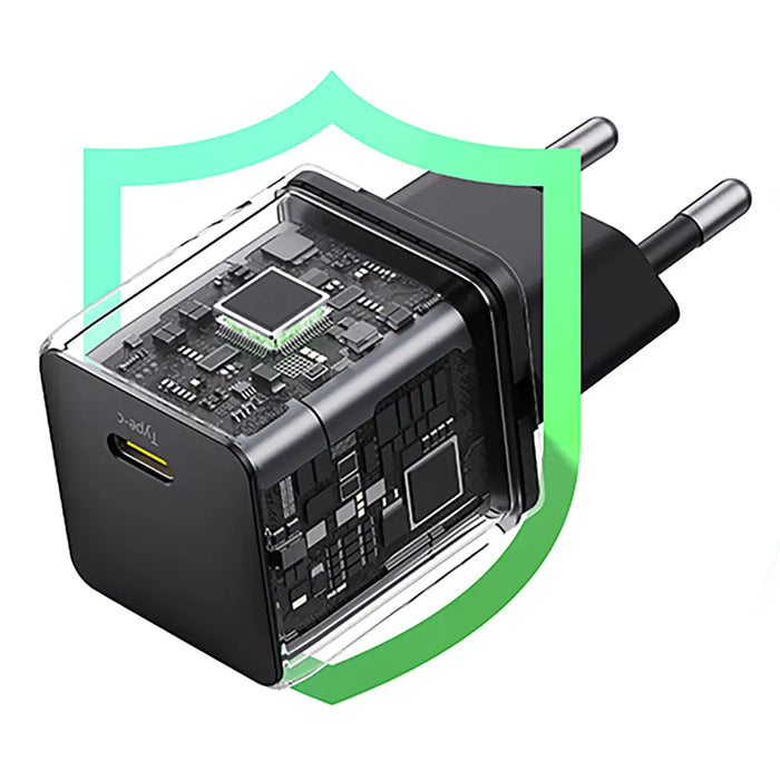 Baseus Palm 1C 20W Wall Charger (with Baseus Mini White USB-C 60W (20V/3A) 1m Cable) - Black - Cell phone USB