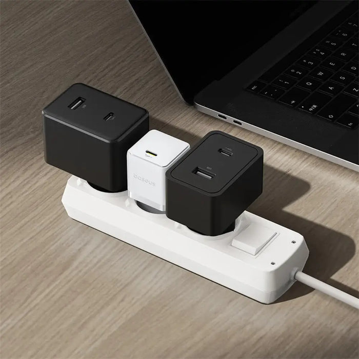 Baseus Palm 1C 20W Wall Charger (with Baseus Mini White USB-C 60W (20V/3A) 1m Cable) - White - Cell phone USB