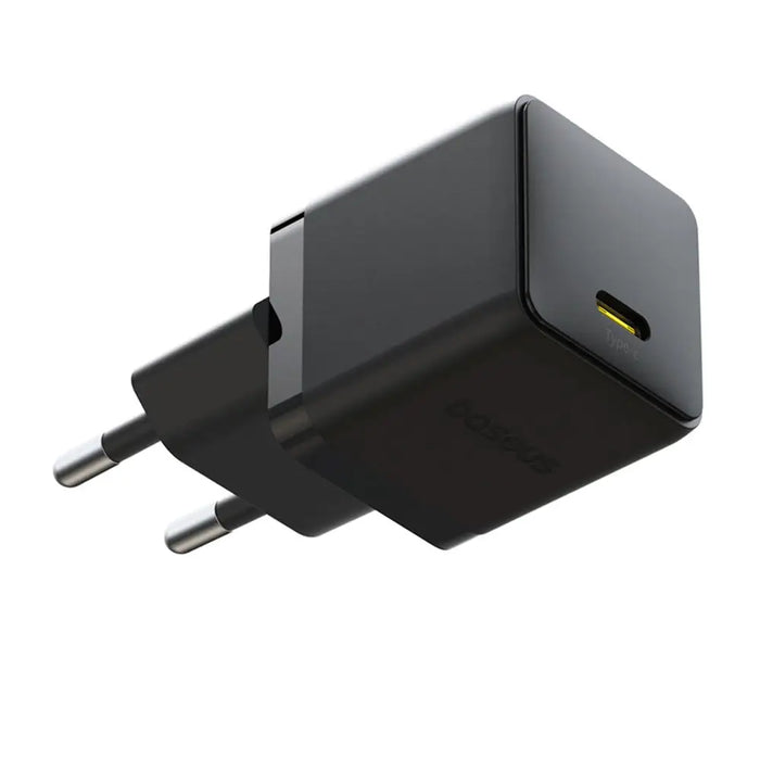 Baseus Palm 1C 20W Wall Charger (with Baseus Mini White USB-C 60W (20V/3A) 1m Cable) - Black - Cell phone USB