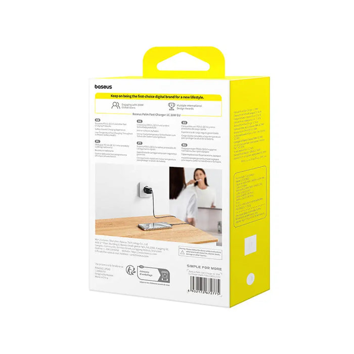 Baseus Palm 30W USB-C Wall Charger - Black - Cell phone USB charger<<<HurtelXML&&&Travel