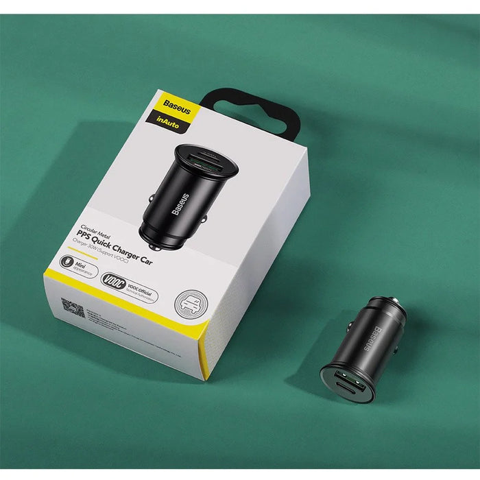 Baseus PPS smart car charger USB / USB Type C 30 W Quick Charge 4.0 QC4+ Power Delivery 3.0 VOOC SCP AFC MTKPE black