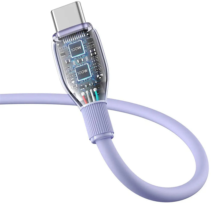 Baseus Pudding 100W USB-C - USB-C Cable 2m - Purple - Cell phone cables<<<HurtelXML