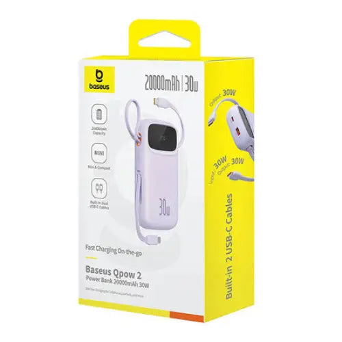Baseus QPow 2 20000mAh 30W 2xUSB-C powerbank (purple) - Powerbanks<<<GSM Accessories<<<InnproXML&&&Power