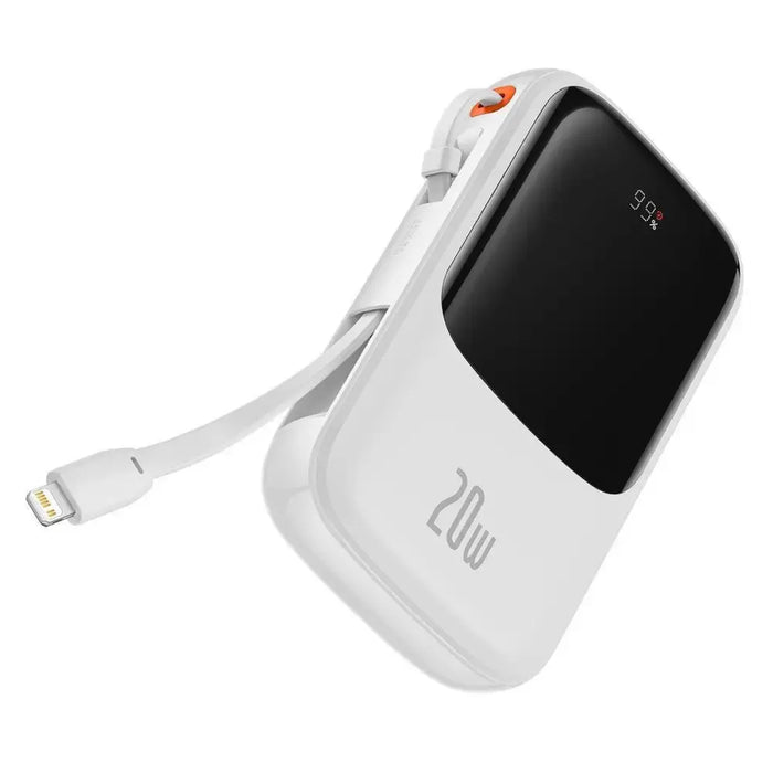 Baseus Qpow Digital Display Power Bank with Fast Charging 10000mAh 20W QC/PD/SCP/FCP with Built-in Lightning Cable