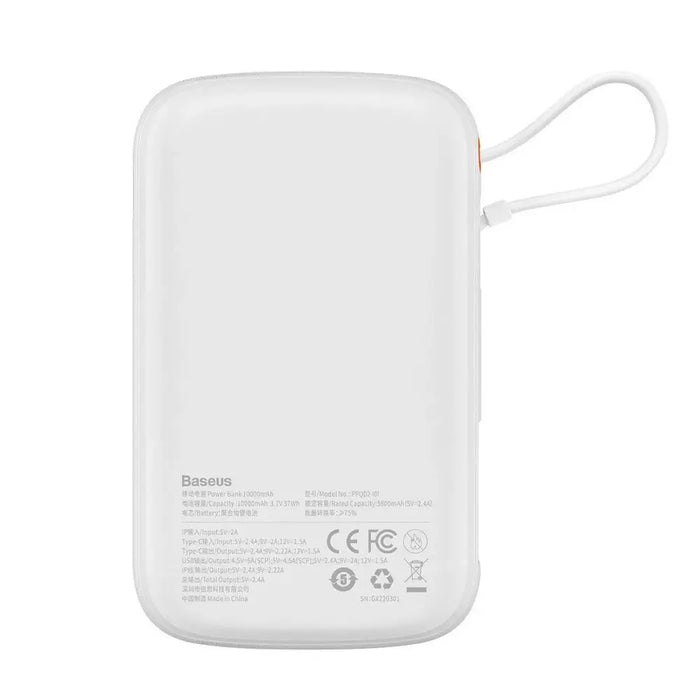 Baseus Qpow Digital Display Power Bank with Fast Charging 10000mAh 20W QC/PD/SCP/FCP with Built-in Lightning Cable