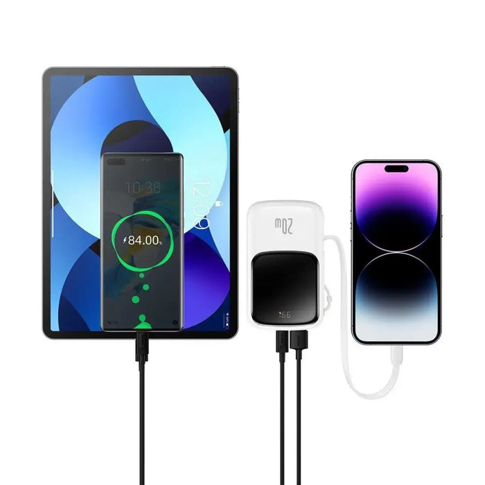 Baseus Qpow Digital Display Power Bank with Fast Charging 10000mAh 20W QC/PD/SCP/FCP with Built-in Lightning Cable