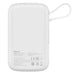 Baseus Qpow Digital Display powerbank with fast charging 10000mAh 22.5W QC/PD/SCP/FCP with built-in USB-C cable white