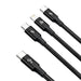Baseus Rapid Series 3-in-1 cable USB-C For M + L + T 20W 1.5m Black - Combo Cables<<<USB cables<<<GSM