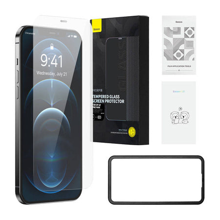 Baseus Schott HD Tempered Glass with dust filter 0.3mm for iPhone 12 Pro Max - For smartphones<<<Tempered glass