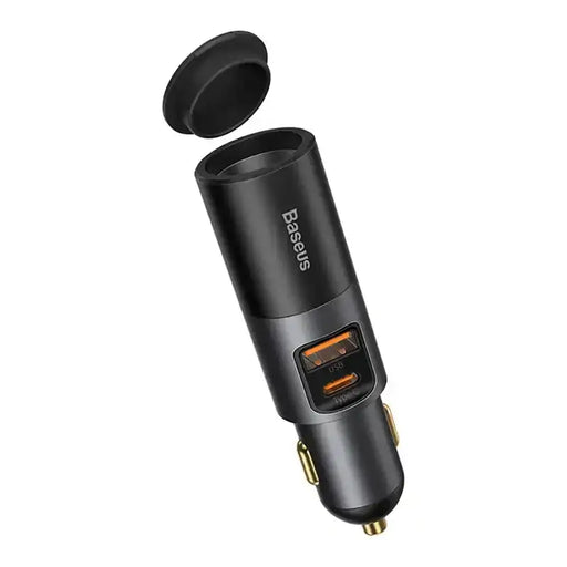 Baseus Share Together Fast Charge Car Charger with Cigarette Lighter Expansion Port 2x USB 120W (Gray) - Car