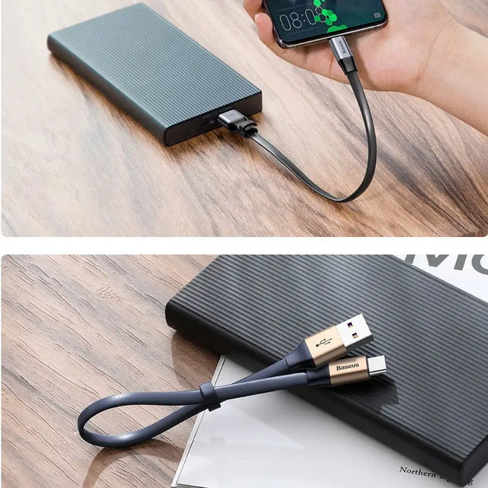 Baseus Simple flat cable USB cable / USB Type C SuperCharge 5A 40W Quick Charge 3.0 QC 3.0 23cm gray (CATMBJ-BG1)