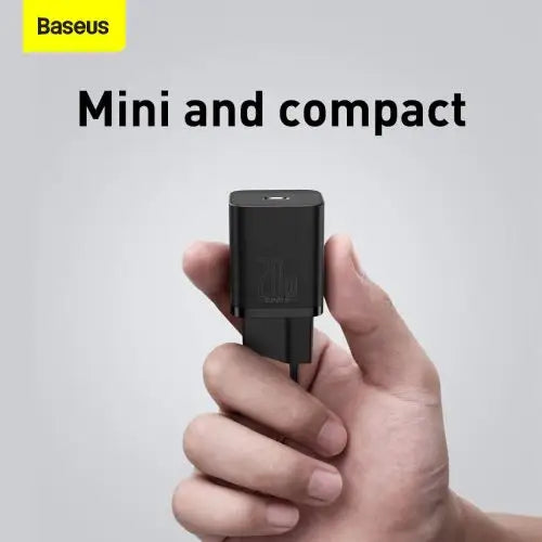 Baseus Super Si Quick Charger 1C 20W with USB-C cable for Lightning 1m (black) - Lightning