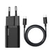 Baseus Super Si Quick Charger 1C 25W with USB-C cable for USB-C 1m (black) - Travel