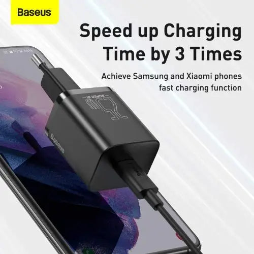 Baseus Super Si Quick Charger 1C 25W with USB-C cable for USB-C 1m (black) - Travel