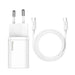Baseus Super Si Quick Charger 1C 25W with USB-C cable for USB-C 1m (white) - mains chargers<<<Chargers<<<GSM