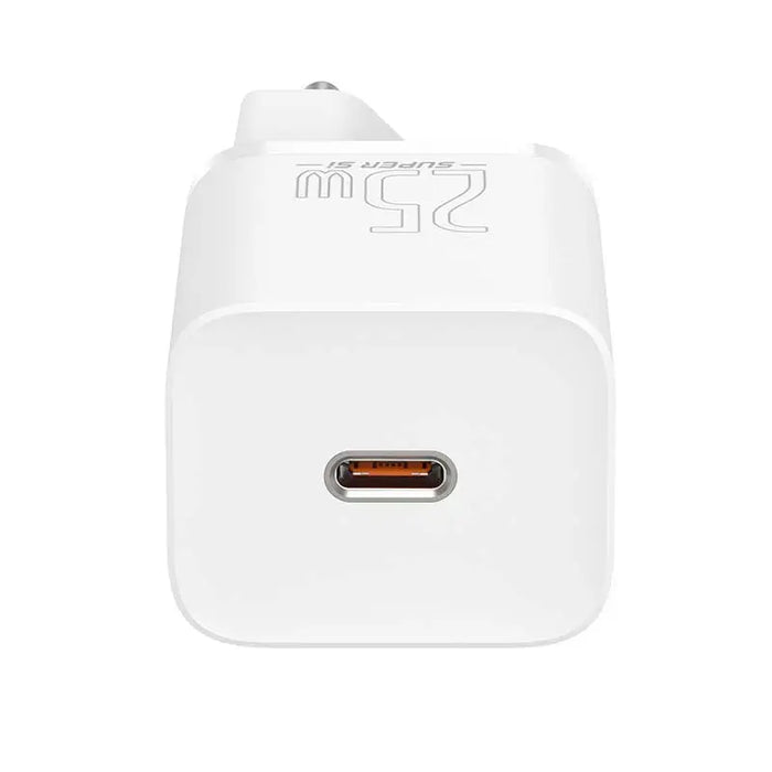 Baseus Super Si Quick Charger 1C 25W with USB-C cable for USB-C 1m (white) - mains chargers<<<Chargers<<<GSM